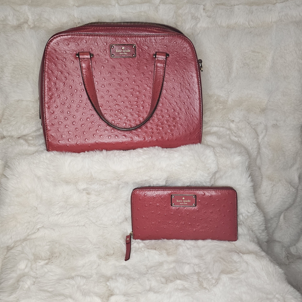 Kate Spade Cherry Red Satchel and Wallet